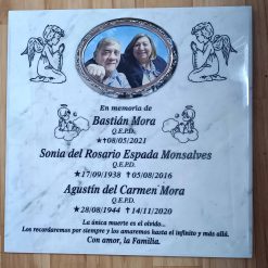 Placa marmol 40x40 con foto