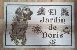 Letrero en madera 90x60 cms grabado en laser