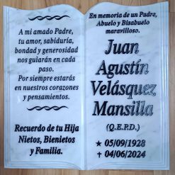 Libro marmol 30x30 grabado con laser